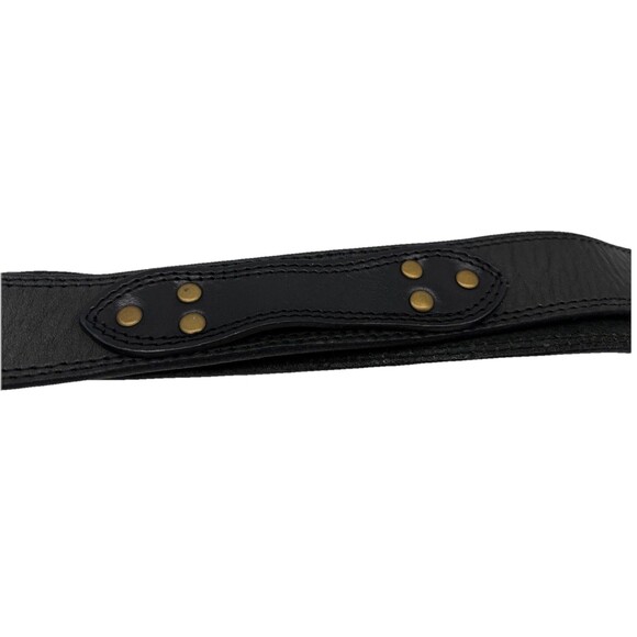 Banana Republic 1.25”W Black Leather Belt Antiqued Brass Buckle Sz Med 40” Long - Picture 4 of 8